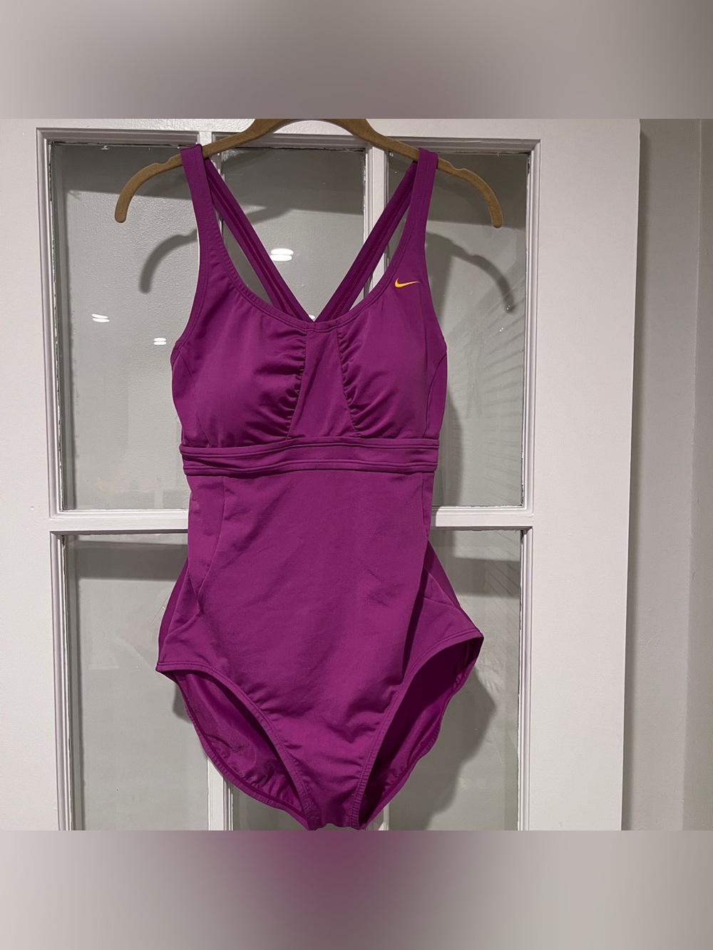 NWT Nike One Piece Swimsuit Purple Berry Orchid Molded Padded Cups Sz 12